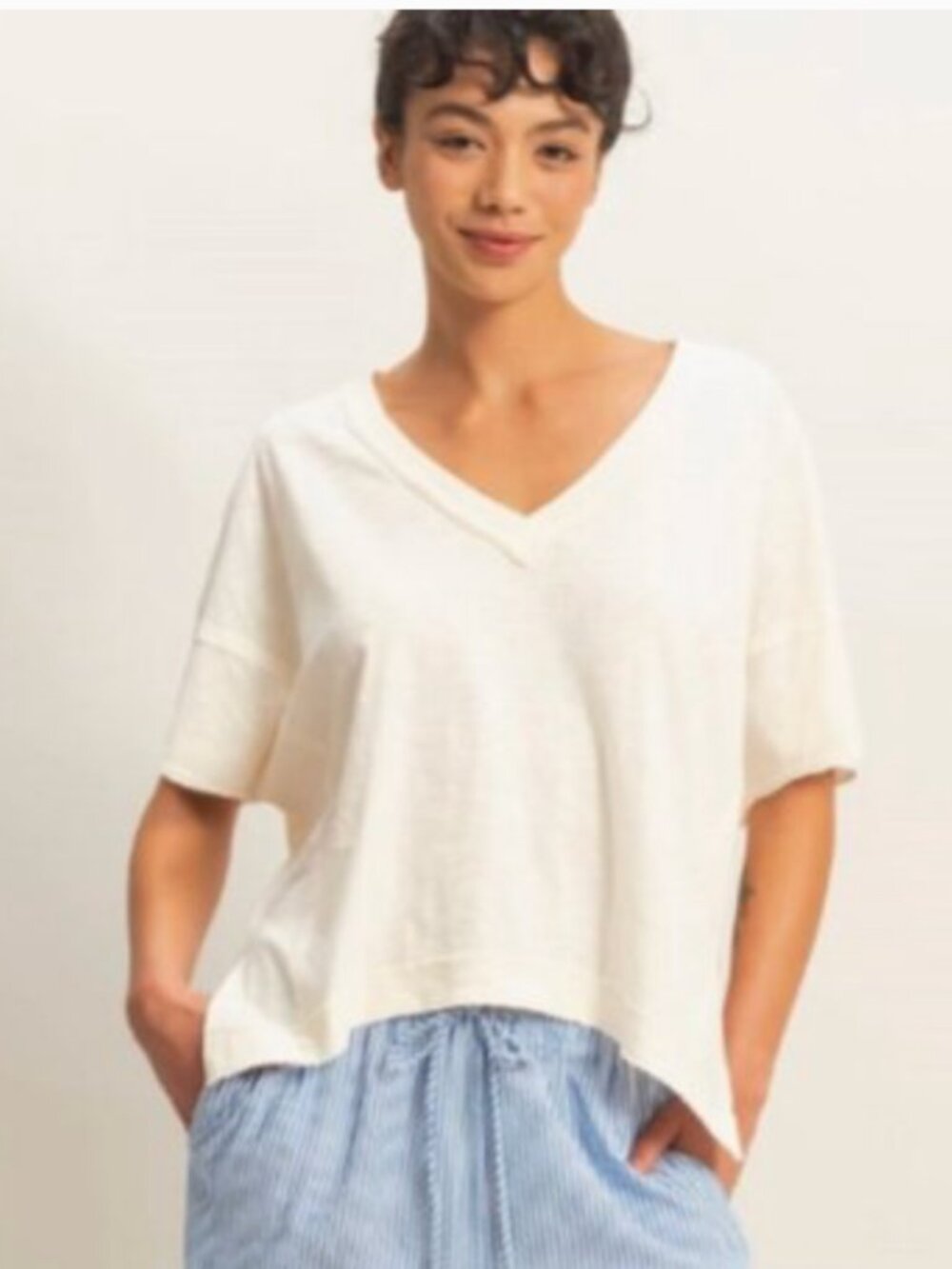 NWT COMFY BOXY LIGHTWEIGHT SLUB TEE